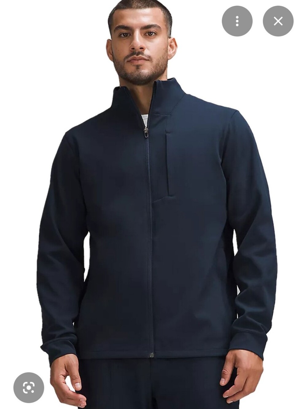 Lululemon Women's Navy Full Zip Jacket Size Large Thumbholes Zip Pockets